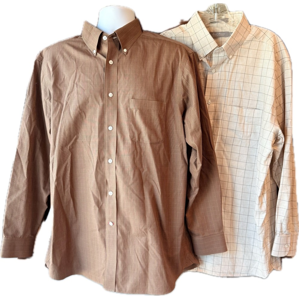 Daniel Cremieux Men's‎ Dress Shirt Bundle Of Two Size Large Plaid Button Front